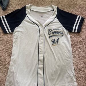 Milwaukee Brewers womans Baseball Jersey - White and Navy